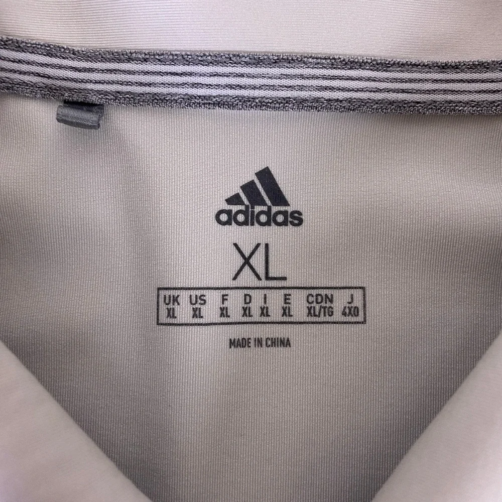 Adidas‎ Performance Polo Shirt Men's XL Gray Striped Cog Hill Dubsdread Golf